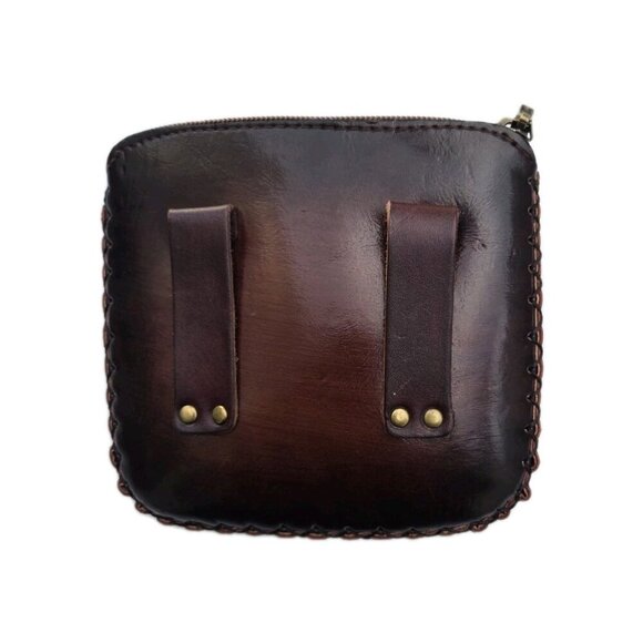 New Genuine American Eagle 3D Handmade Belt Buckle Zip Top Wallet 6"x6" - Picture 2 of 2